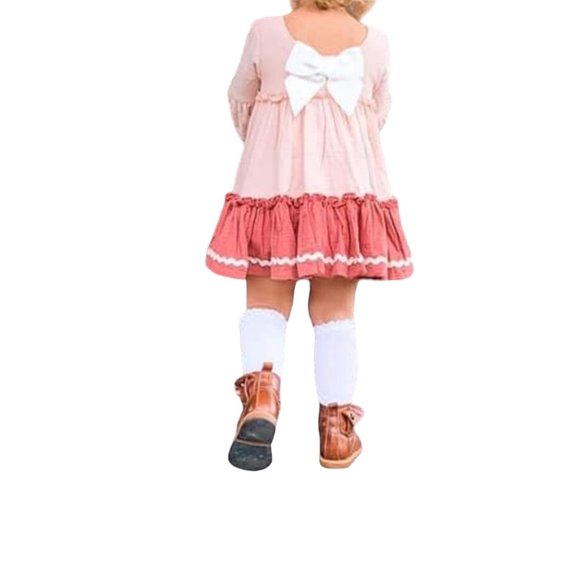 New w Tag, Matilda Jane Forever and Ever Pink Lined Ruffle Girls Dress in Size 2 - Picture 7 of 8